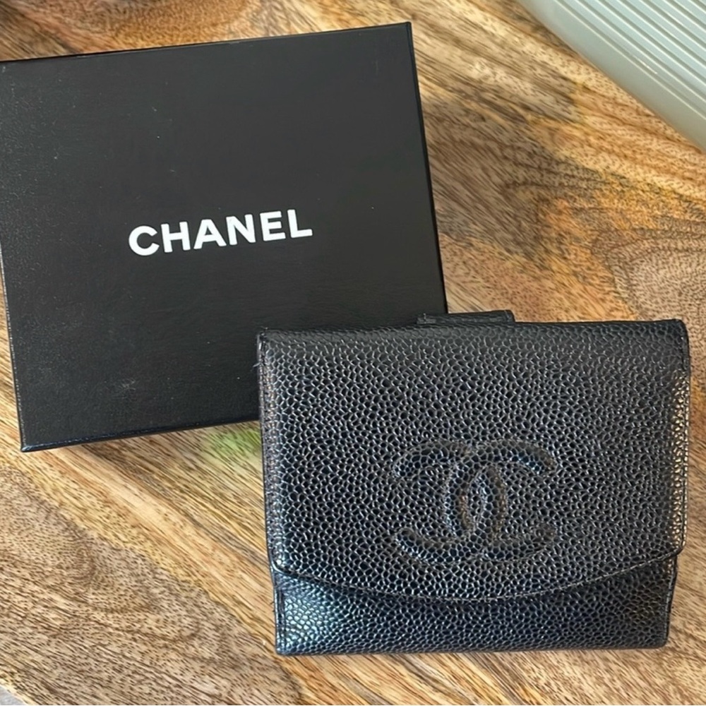 Chanel Caviar Leather Small Black Wallet